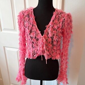 Urban Outfitters BOHO dainty Kimchi Blue Pink Sweater size small petite